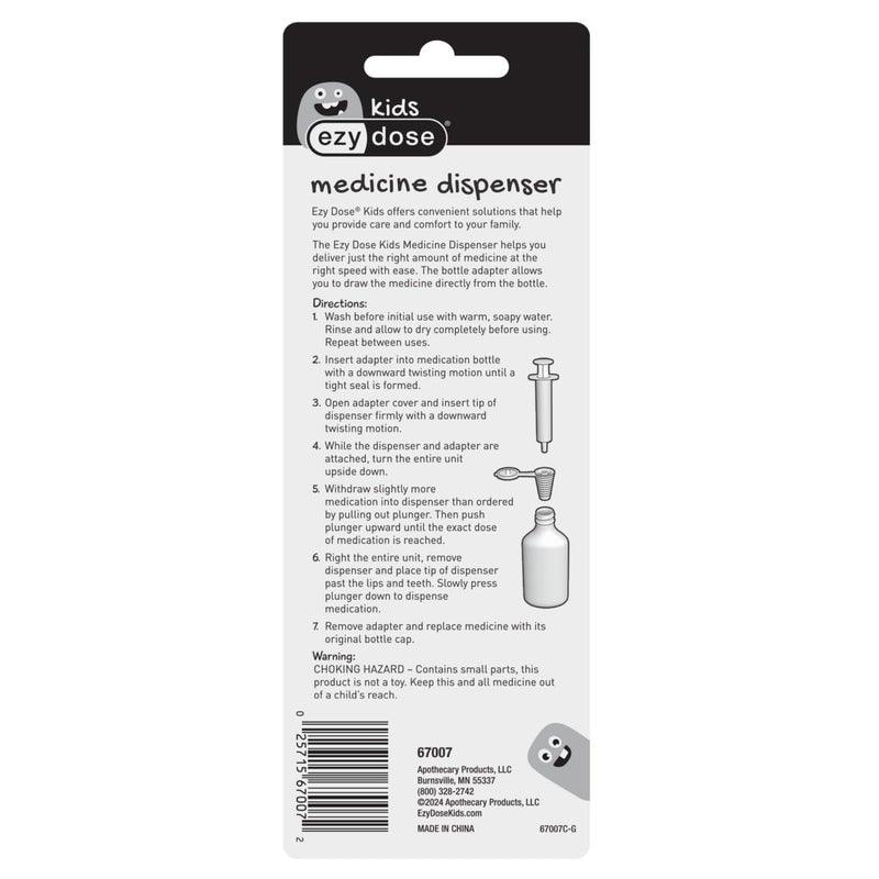 EZY DOSE Kids Baby Oral Syringe & Dispenser Calibrated for Liquid Medicine, Reduce Mess and Spills, Easy Way to Orally Administer Medication, 10 mL/2 TSP, Includes Bottle Adapter, Clear, BPA Free - Image 3