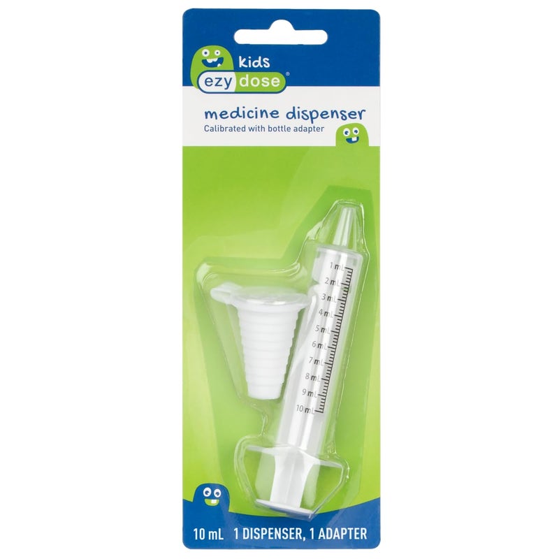 EZY DOSE Kids Baby Oral Syringe & Dispenser Calibrated for Liquid Medicine, Reduce Mess and Spills, Easy Way to Orally Administer Medication, 10 mL/2 TSP, Includes Bottle Adapter, Clear, BPA Free - Image 2