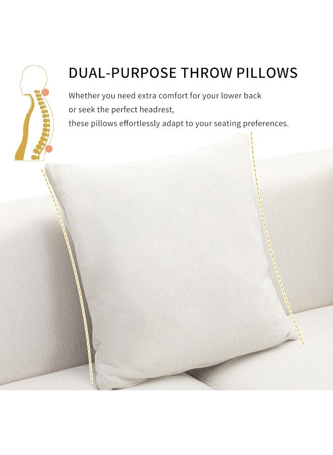 Comfynest طقم أريكة زاوية على شكل L لغرفة المعيشة مع مقاعد واسعة – 280x63cmx155cm (بيج، مواجهة لليسار) - Image 2