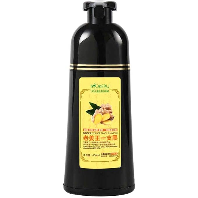MOKERU Ginger Black Hair Shampoo Organic Pure Natural Dye 500 ML - Image 1