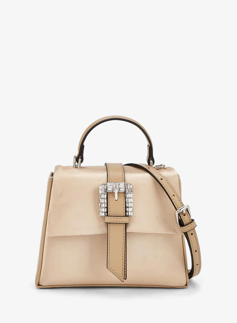 Solid Crossbody Bag With Detachable Strap