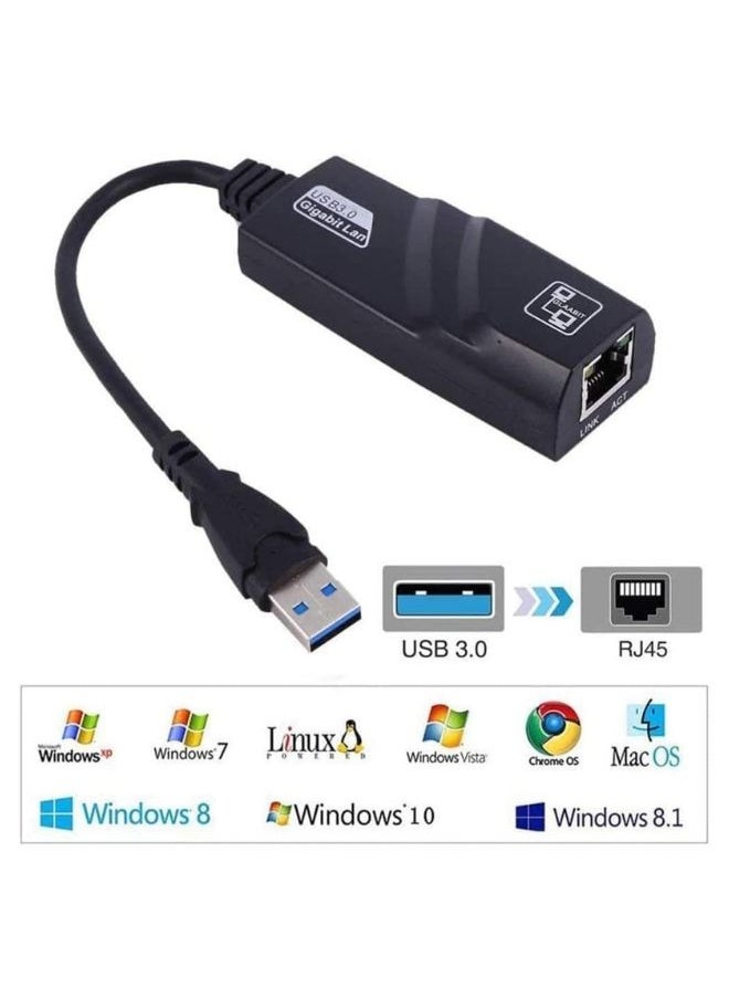XLT Gigabit USB 3.0 to Ethernet Adapter Driver Free LAN Adapter Compatible with MacBook PC Chromebook etc  - Image 2