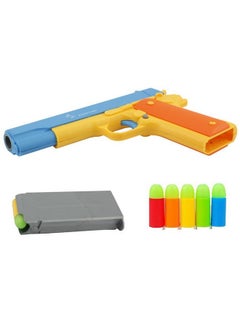 Pinovk Colt 1911 Toy Gun With 10 Colorful Soft Bullets Ejecting Magazine And Pull Back Action Blue  - Image 4
