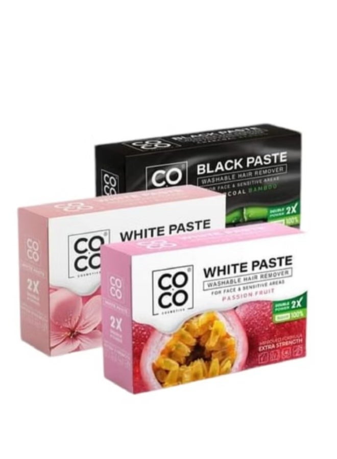 COCO Washable Hair Removal Paste Set for Face & Sensitive Areas – 3 Pieces - Image 1