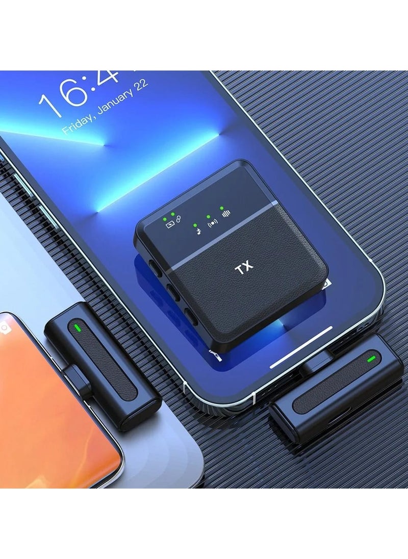 Generic Wireless Microphone Transmitters And Receiver With Noise Reduction For Recording Interview And Vlogging Type C And Iphone Port  - Image 2