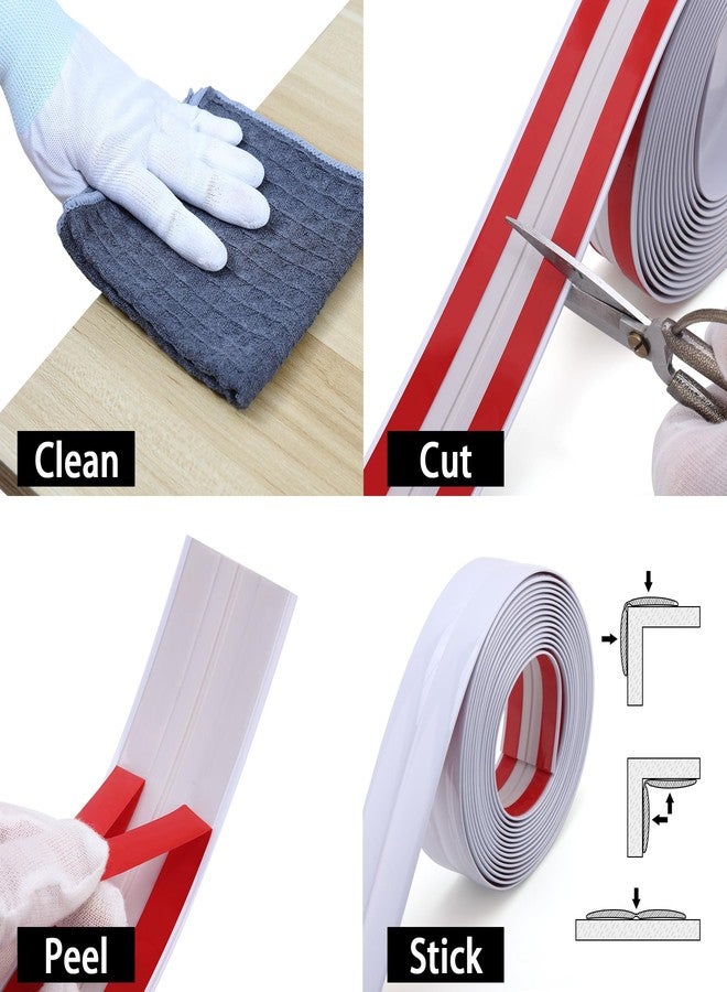 Trimold Multifunctional Wall Molding Trim & Corner Guards & Caulk Strip, Apply in Table Edge Door Frame Baseboard for Protection and Decoration, Shiny White, 5m x 2cm - Image 5