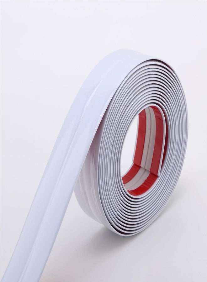 Trimold Multifunctional Wall Molding Trim & Corner Guards & Caulk Strip, Apply in Table Edge Door Frame Baseboard for Protection and Decoration, Shiny White, 5m x 2cm - Image 1