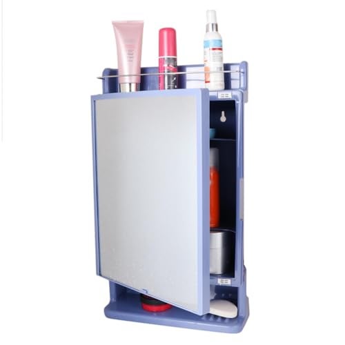 CIPLA PLAST Rich Look Bathroom Cabinet with Mirror | Storage Organiser | Strong Plastic Bathroom Shelves Wall Mounted | Bathroom Accessories| Mirror Cabinet- (Made in India) (Blue) - Image 3