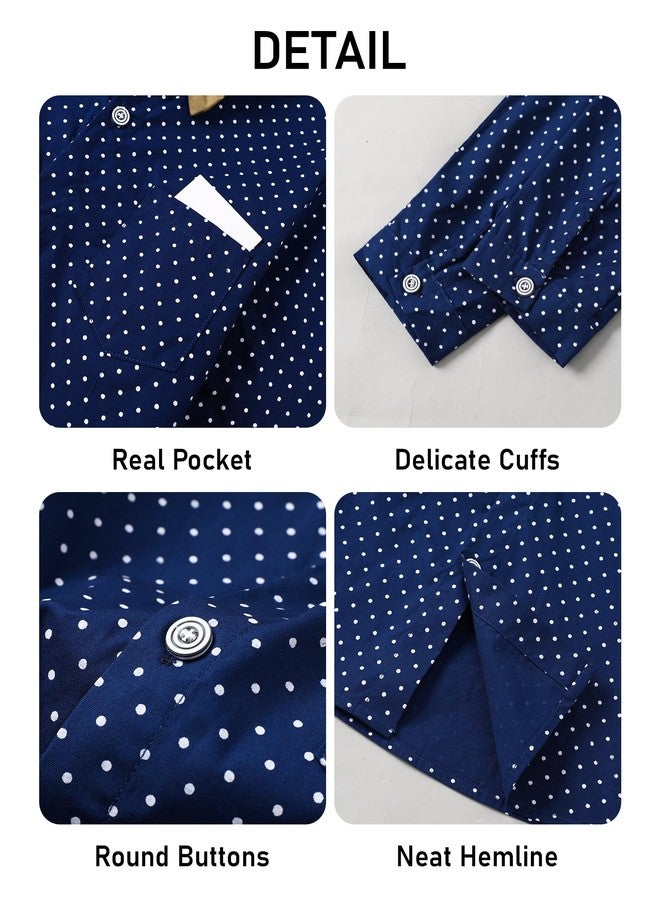 YALLET Boys Long Sleeve Shirts Button Down Print Dress Wedding Outfits Formal Casual Clothes with Bow Tie 5-10T, Navy Blue, 5-6 Years - Image 4