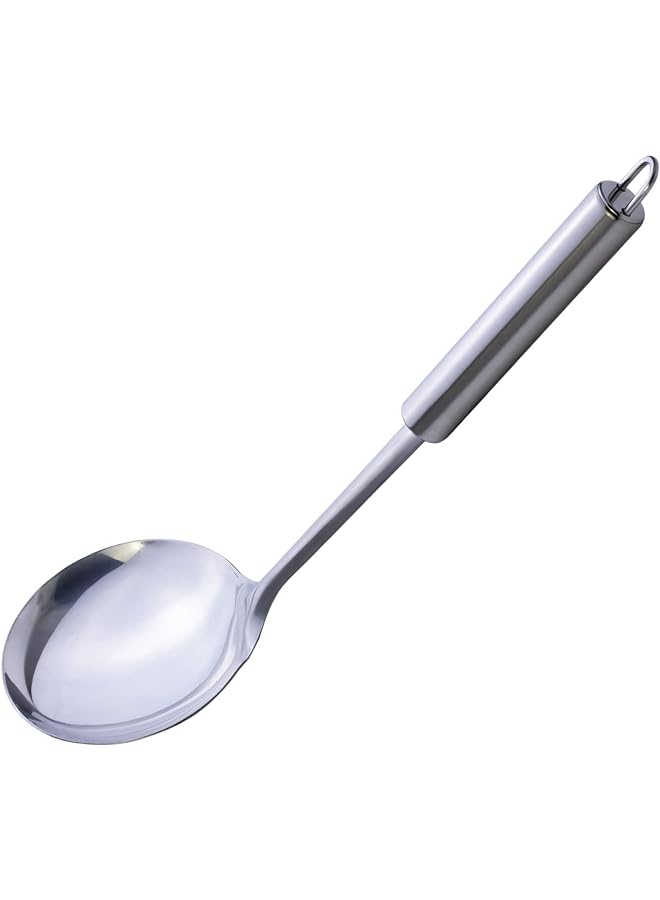 كويزين أرت مغرفة مرق من الفولاذ المقاوم للصدأ، مغرفة صلصة مرق فضية اللون، مغرفة حساء رائعة، مغارف صلبة وقوية لتقديم ملعقة صلصة مغرفة لتحريك مغارف المطبخ - Image 1