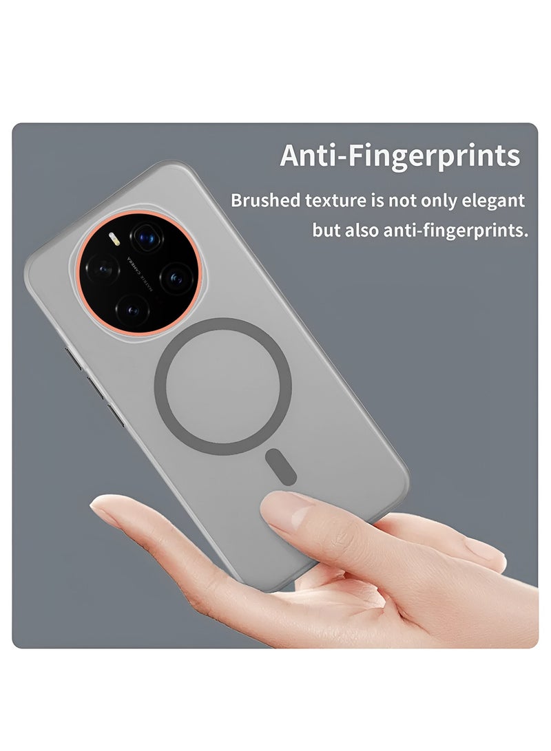 Wtech Honor Magic7 Pro 5G 2024 Hybrid Translucent Magsafe with Magnetic Charging Raised Camera Lips Elegant Look Case Cover (MCMPMN) - Grey - Image 4