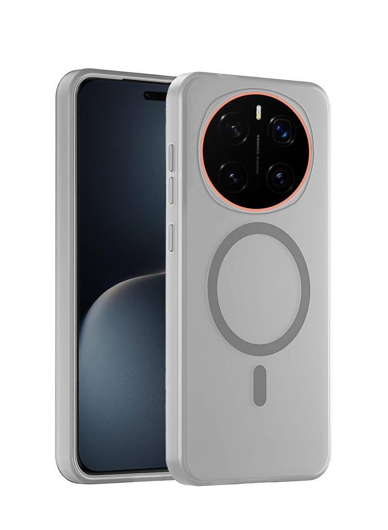 Wtech Honor Magic7 Pro 5G 2024 Hybrid Translucent Magsafe with Magnetic Charging Raised Camera Lips Elegant Look Case Cover (MCMPMN) - Grey - Image 1