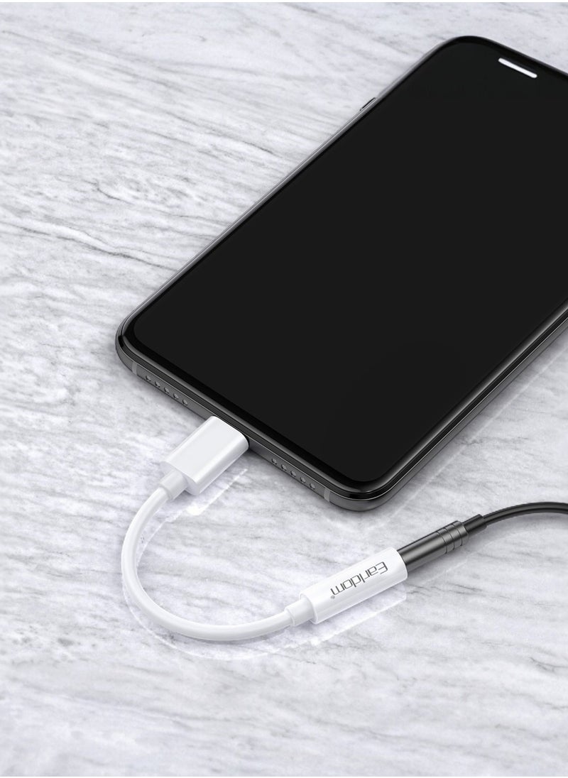 Earldom - Earldom ET-OT49 Lightning to 3.5mm Headphone Adapter - White - Image 1
