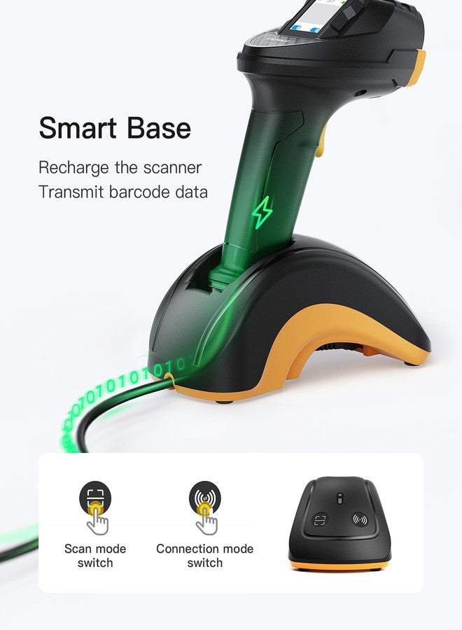 Inateck Bluetooth Barcode Scanner, 2D 1D Wireless Handheld Scanner, QR Code Scanner, Equipped with a Touchscreen and Smart Base, CMOS+CCD Dual modules, Larger scanning Range, Supports app SDK, P8. - Image 5