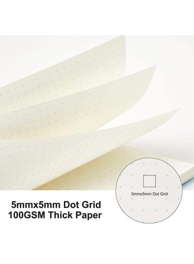 MSTONAL 3 Pack Small Spiral Notebook Dot Grid, 3.5x5.5 Mini Pocket Spiral Notebooks With 5x5mm Dotted Pages, 80 Sheets/160 Pages 100gsm Thick Paper to Stay Organized for Work School Office - Image 2
