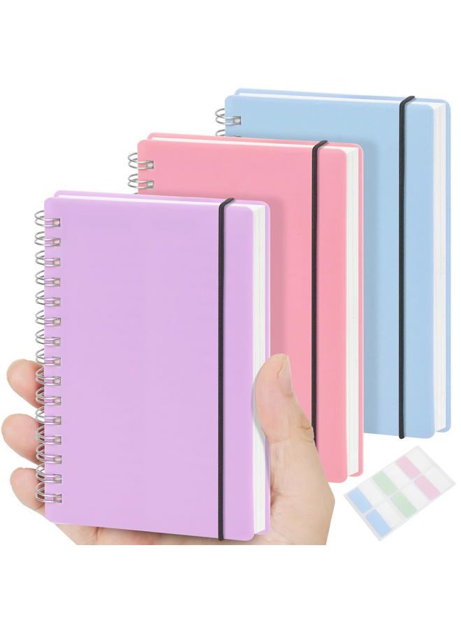 MSTONAL 3 Pack Small Spiral Notebook Dot Grid, 3.5x5.5 Mini Pocket Spiral Notebooks With 5x5mm Dotted Pages, 80 Sheets/160 Pages 100gsm Thick Paper to Stay Organized for Work School Office - Image 1