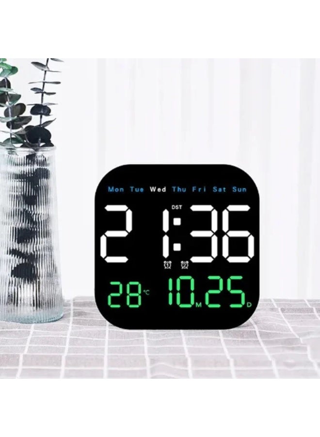 كروني ساعة كروني 6650 الإلكترونية متعددة الوظائف، ساعة حائط إلكترونية LED، ساعة طاولة معلقة وقائمة، ثنائية الاستخدام - Image 4