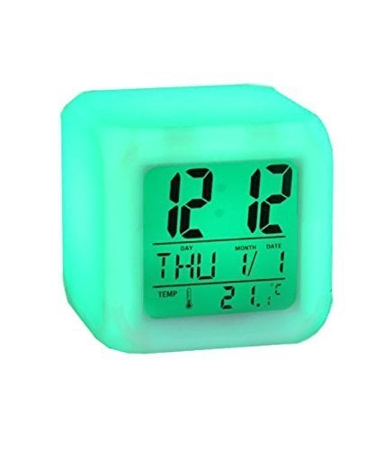 Sajani 7 Colour Changing LED Digital Alarm Clock with Date Time Temperature for Office Bedroom - Image 4