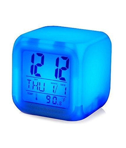 Sajani 7 Colour Changing LED Digital Alarm Clock with Date Time Temperature for Office Bedroom - Image 5