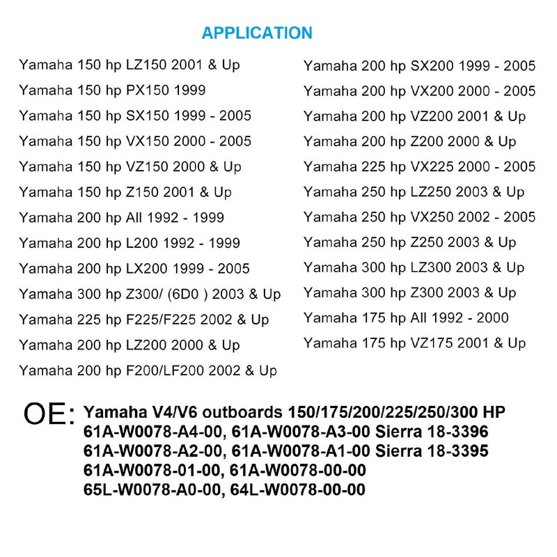 MARKGOO 61A-W0078-A3-00 Water Pump Impeller Repair Kit Replacement for Yamaha Outboard V6 150 175 200 225 250 300 HP VMAX Boat Motor Engine Parts Rebuild Service Sierra 18-3396 61A-W0078-A2 - Image 3