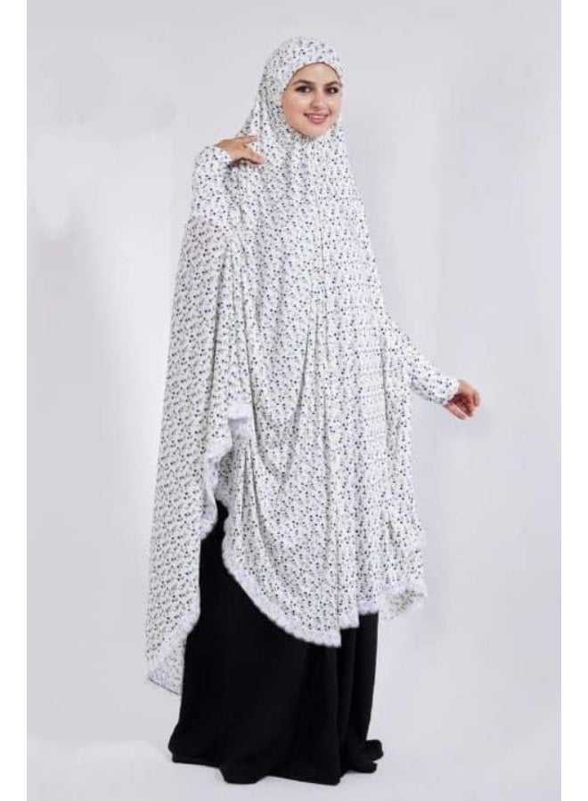 Long, Loose & Comfortable Women’s Prayer Khimar Made of Cotton Lycra Fabric with Rolled Sleeves | Multiple Colors | One Size Fits All - Image 3