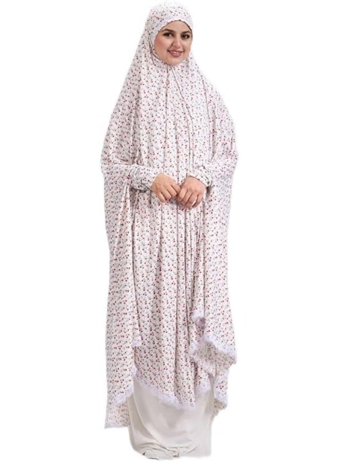 Long, Loose & Comfortable Women’s Prayer Khimar Made of Cotton Lycra Fabric with Rolled Sleeves | Multiple Colors | One Size Fits All - Image 1