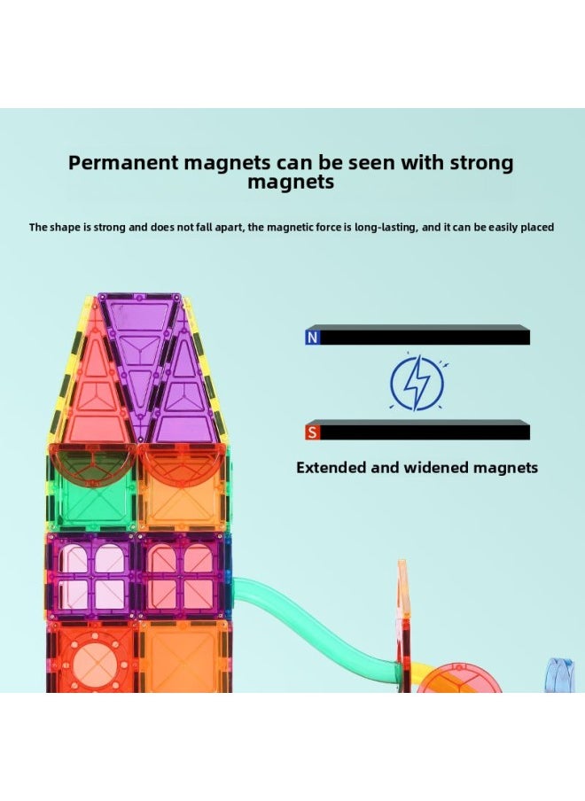 Special Color Window Magnetic Piece Toy Pipe Magnet Children's Slide Ball Magnetic Building Block Track Splicing Play-Color:Pipe 25-piece Gift Box  - Image 4