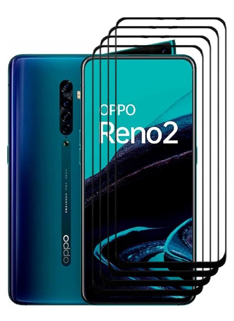 AINA 4 Pieces Tempered Glass Screen Protector 5D Designed For Oppo Reno2 Full Glue Edge to Edge Full Screen Coverage And Bubble Free - Image 1