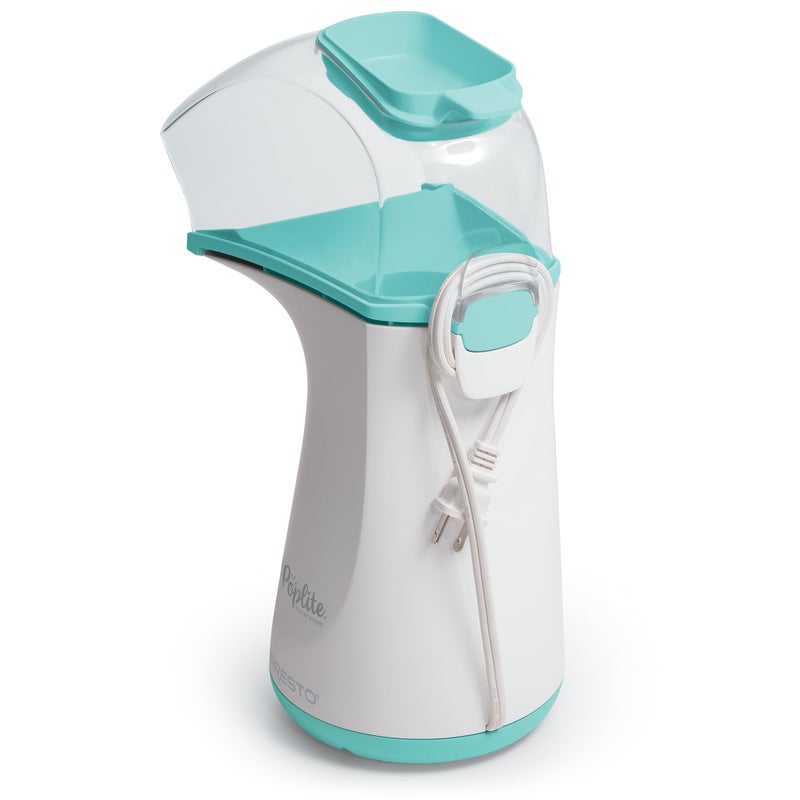 Presto! Presto 04869 Poplite Hot Air Popcorn Popper - Built-In Measuring Cup + Melts Butter, Easy to Clean, Built-In Cord Wrap, 18 Cups, Aqua/White - Image 2