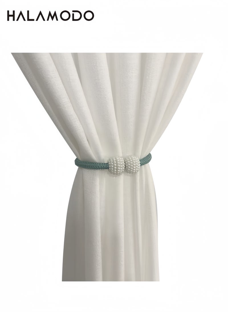 Magnetic Curtain Tiebacks with Pearls for Home Bedroom Office Window Décor Elegant Window Treatment Holdbacks for Heavy Drapes - Image 5