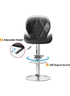 Generic Bar Chairs Swivel Height Adjustable Bar Stools PU Leather Padded Breakfast Barstools  - Image 3