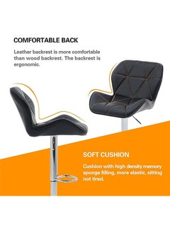 Generic Bar Chairs Swivel Height Adjustable Bar Stools PU Leather Padded Breakfast Barstools  - Image 5