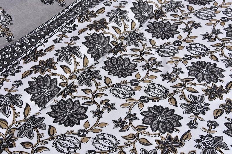 Braise Premium | King Size |100% Pure Cotton | Double Bedsheet with 2 Pillow Covers (Smoke Grey) - Image 3