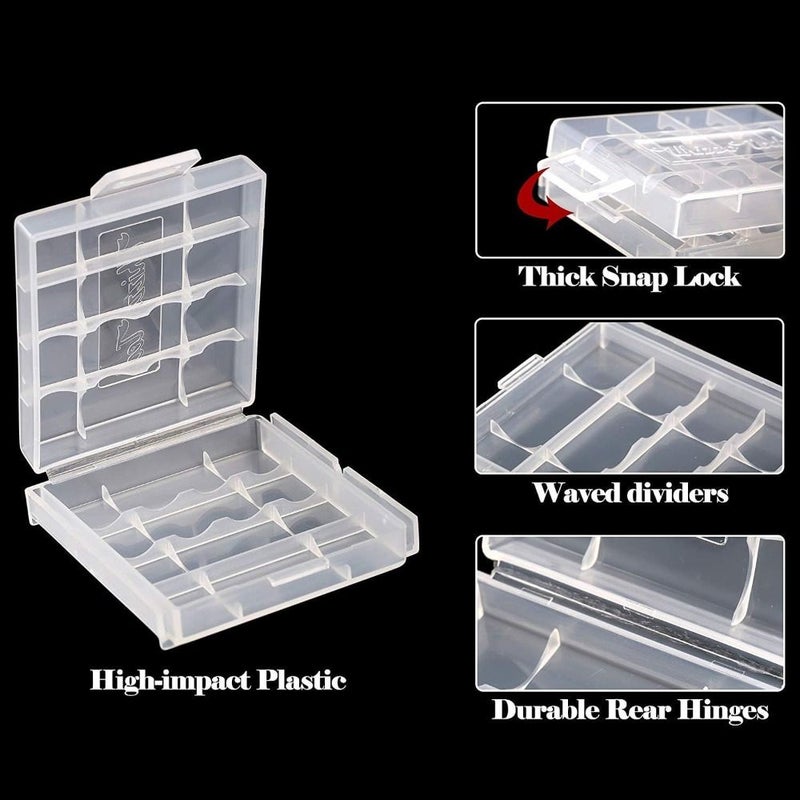 Clear 12 Piece Plastic Battery Case Holder Set For 5 7 Storage - Image 3