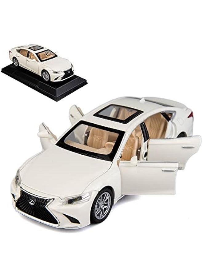 Generic - 1/32 Compatible for Lexus Ls500h Model Car, Zinc Alloy Pull Back Toy car with Sound and Light for Kids Boy Girl Gift(White) - Image 1