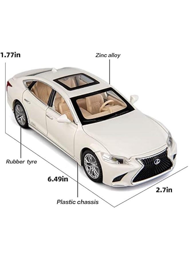 Generic - 1/32 Compatible for Lexus Ls500h Model Car, Zinc Alloy Pull Back Toy car with Sound and Light for Kids Boy Girl Gift(White) - Image 1