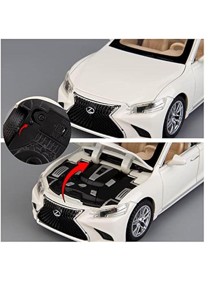 Generic - 1/32 Compatible for Lexus Ls500h Model Car, Zinc Alloy Pull Back Toy car with Sound and Light for Kids Boy Girl Gift(White) - Image 1