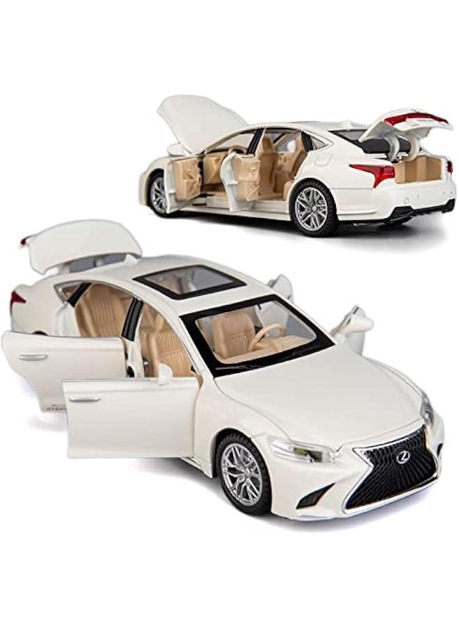 Generic - 1/32 Compatible for Lexus Ls500h Model Car, Zinc Alloy Pull Back Toy car with Sound and Light for Kids Boy Girl Gift(White) - Image 1