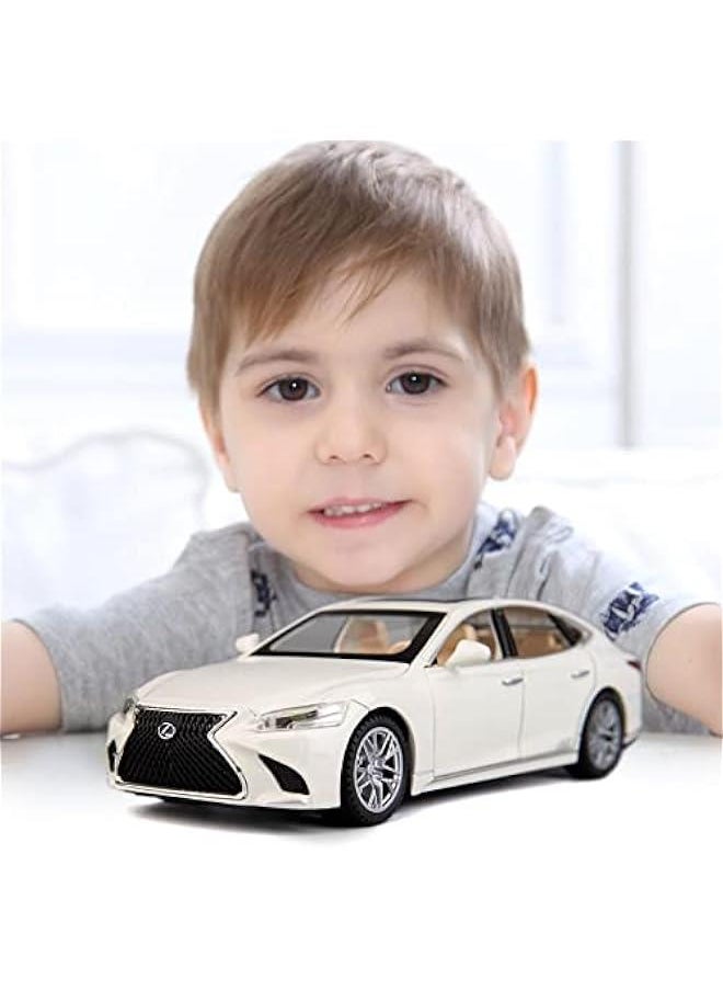 Generic - 1/32 Compatible for Lexus Ls500h Model Car, Zinc Alloy Pull Back Toy car with Sound and Light for Kids Boy Girl Gift(White) - Image 1