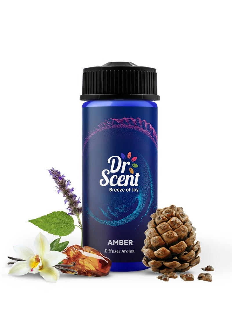 Dr Scent Breeze of Joy Amber Diffuser Aroma Oil – Patchouli, Amber & Vanilla with Cedar Wood Notes – Perfect for Home, Office, Gym & School – Made in the UK (170ml) - Image 1