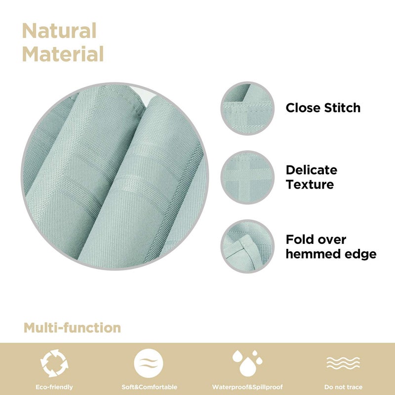 JUCFHY Soild Plaid Jacquard Table Cloth Elegance Wrinkle Resistant Contemporary Woven Decorative Table Cover  Spillproof Soil Resistant Holiday Tablecloths  60 X 120  Grey Blue - Image 2