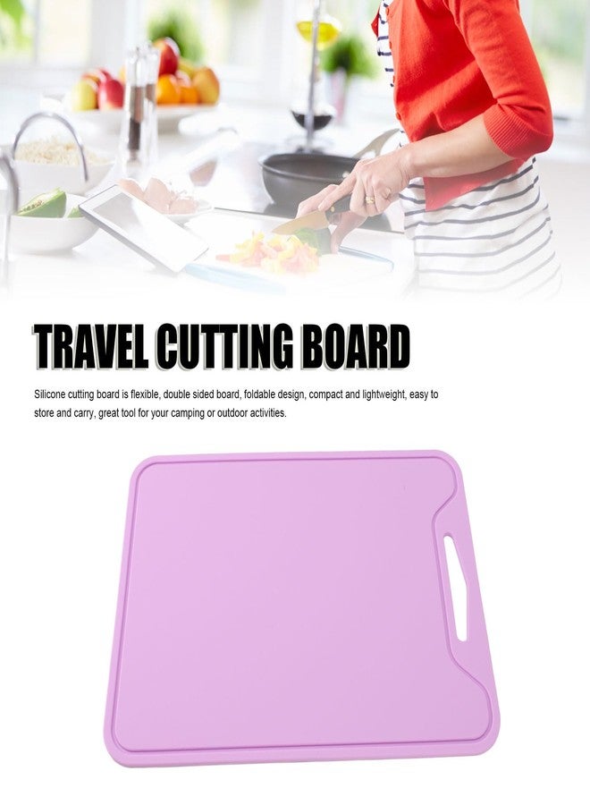 Luatoxry Silicone Cutting Board, 11.7x8.6x0.2in Flexible Cutting Board, Purple Silicone Chopping Boards, Portable Flexible Kitchen Chopping Boards for Meat, Vegetables, Fruits - Image 4