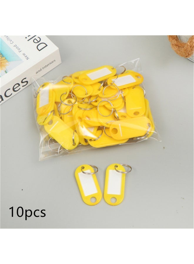 Generic 10pcs Multicolor Plastic Keychain Luggage ID Name Tags Hotel Number Classification Card for Women Men Car Bag Backpack Pendant-Color:B  - Image 1