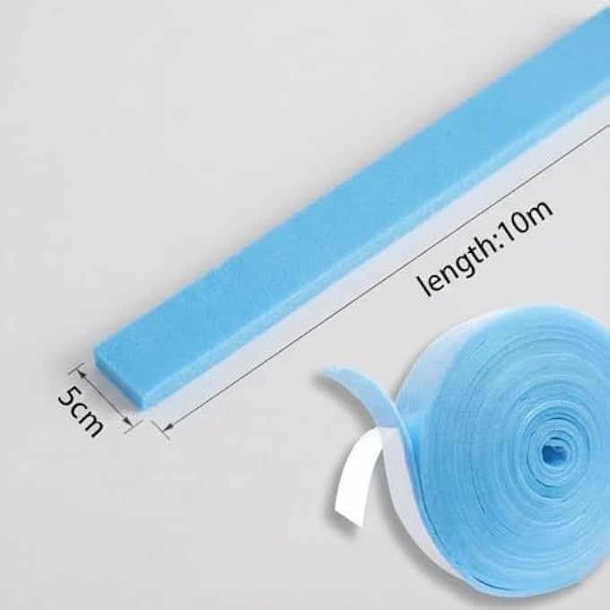 SELF-ADHESIVE EDGE INSULATION STRIP, 50 MM X 5 MM X 10 M, EDGE INSULATION STRIP FOR SCREED, INSULATION TAPE FOR UNDERFLOOR HEATING, SOUND INSULATION AND THERMAL INSULATION, BLUE - Image 3
