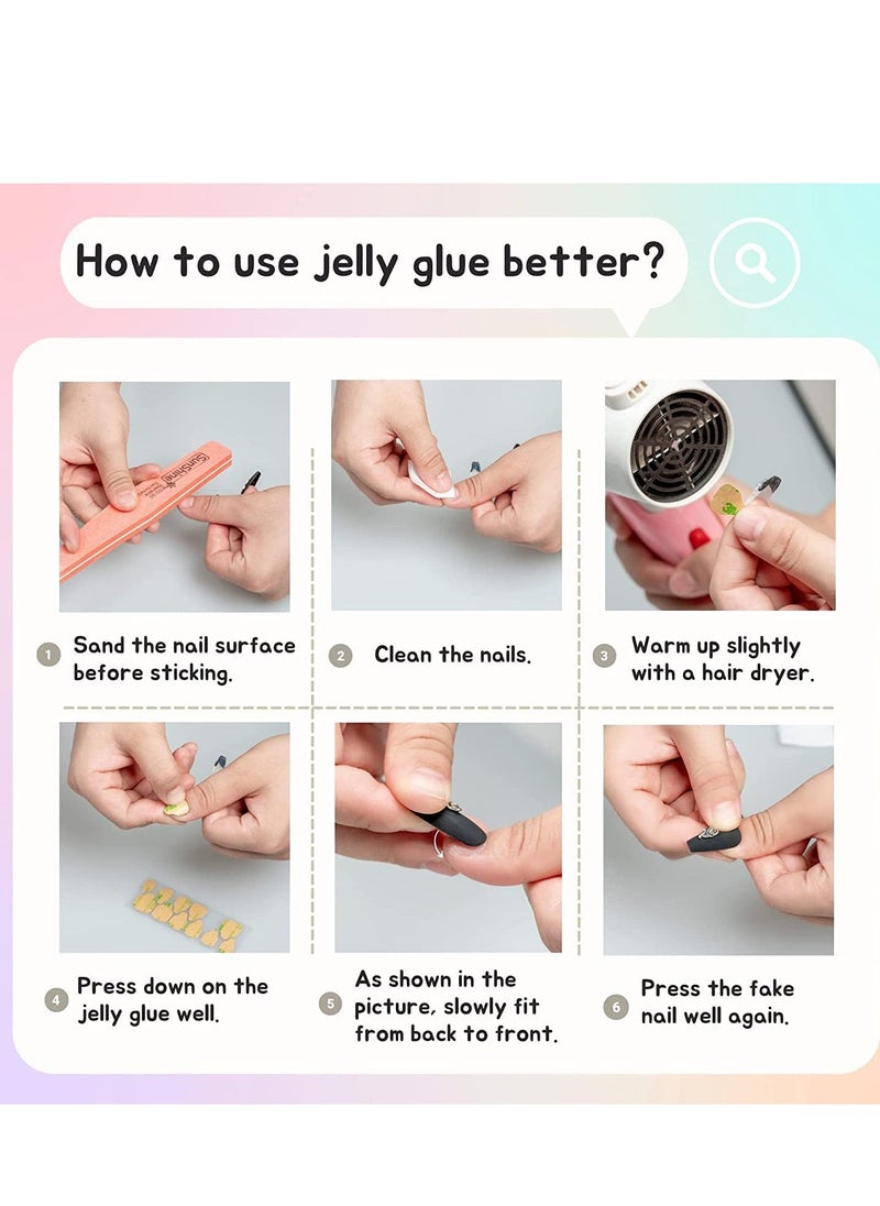 Excefore 50 Sheets Nails Adhesive Tabs Stickers for Press On False Nail Gel Glue Double Sided Stickers Waterproof Transparent Strong Sticky  - Image 5