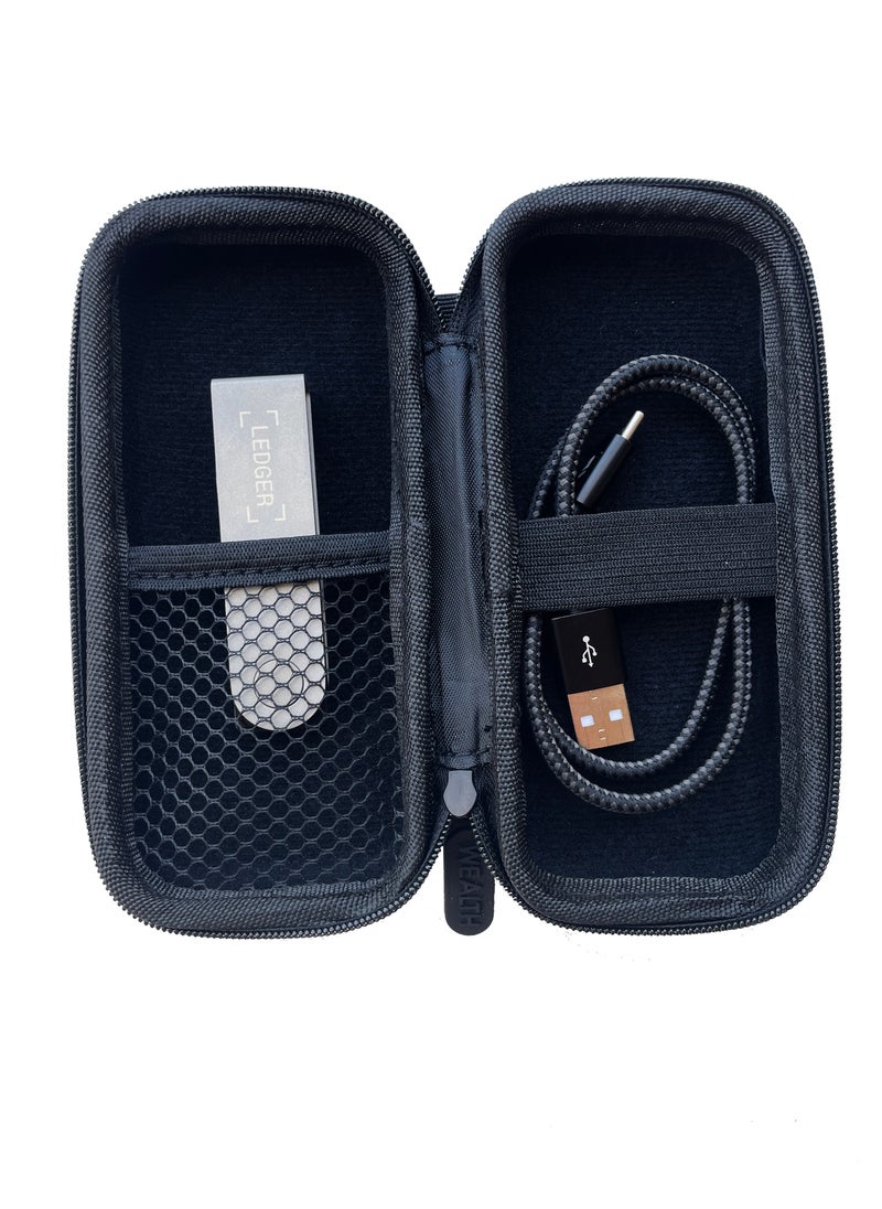 Generic - Wealth Organized Storage Case, Key Holder, Key Wallet, USB case, Ledger Case, Ledger Wallet, Accessories Case, 2 separate compartments - Image 1