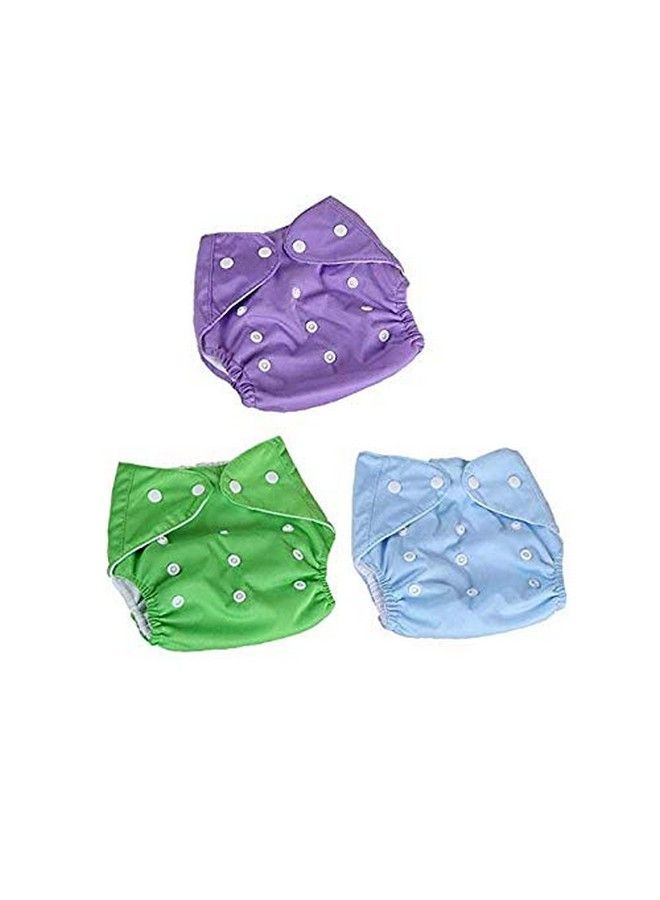 Chinmay Kids (Set Of 3) Kids Diapers Baby Cloth Diaper Reusable Nappies Washable Adjustable Size Nappy Langot Training Pants Without Inserts(Green Summer) (Assorted Colours) - Image 1