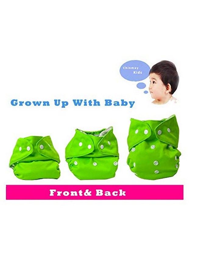 Chinmay Kids (Set Of 3) Kids Diapers Baby Cloth Diaper Reusable Nappies Washable Adjustable Size Nappy Langot Training Pants Without Inserts(Green Summer) (Assorted Colours) - Image 4