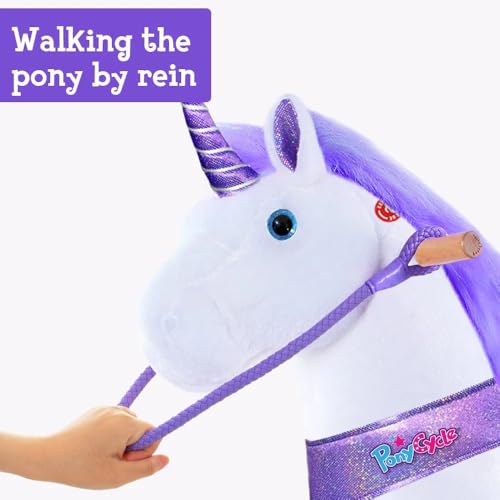 PonyCycle Ride on Unicorn Horse Cowgirl Purple Reins fit of Model X and Model YUE - Image 5