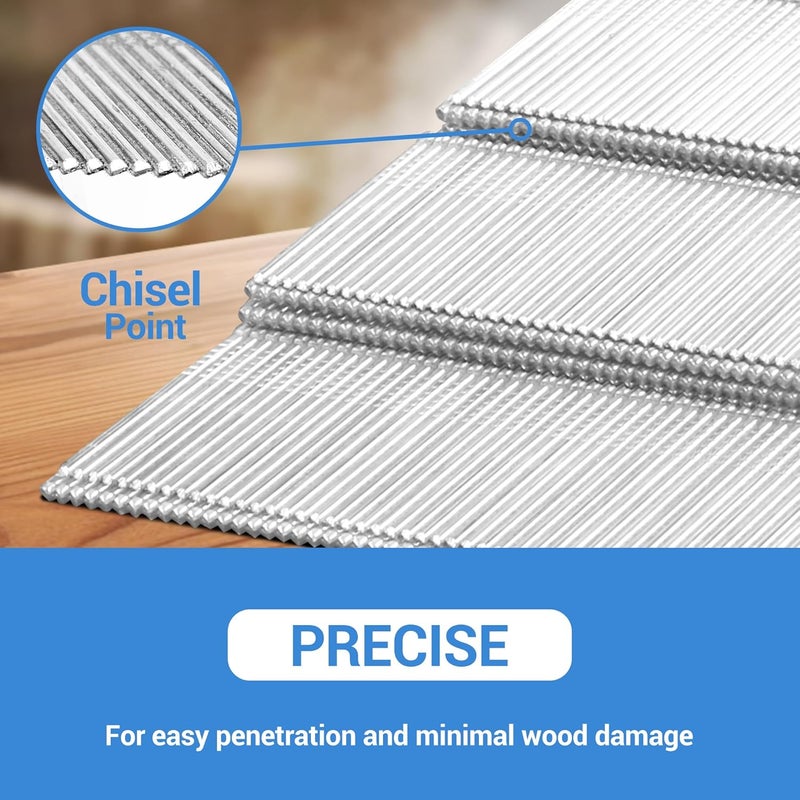 Meite 15 Gauge Angled Finish Nails, 1-1/4-Inch 34 Degree Galvanized Finishing Nails for Nailer Guns - Perfect for Window Trim, Cabinet Building and Other DIY Projects (2,000 Counts) - Image 4